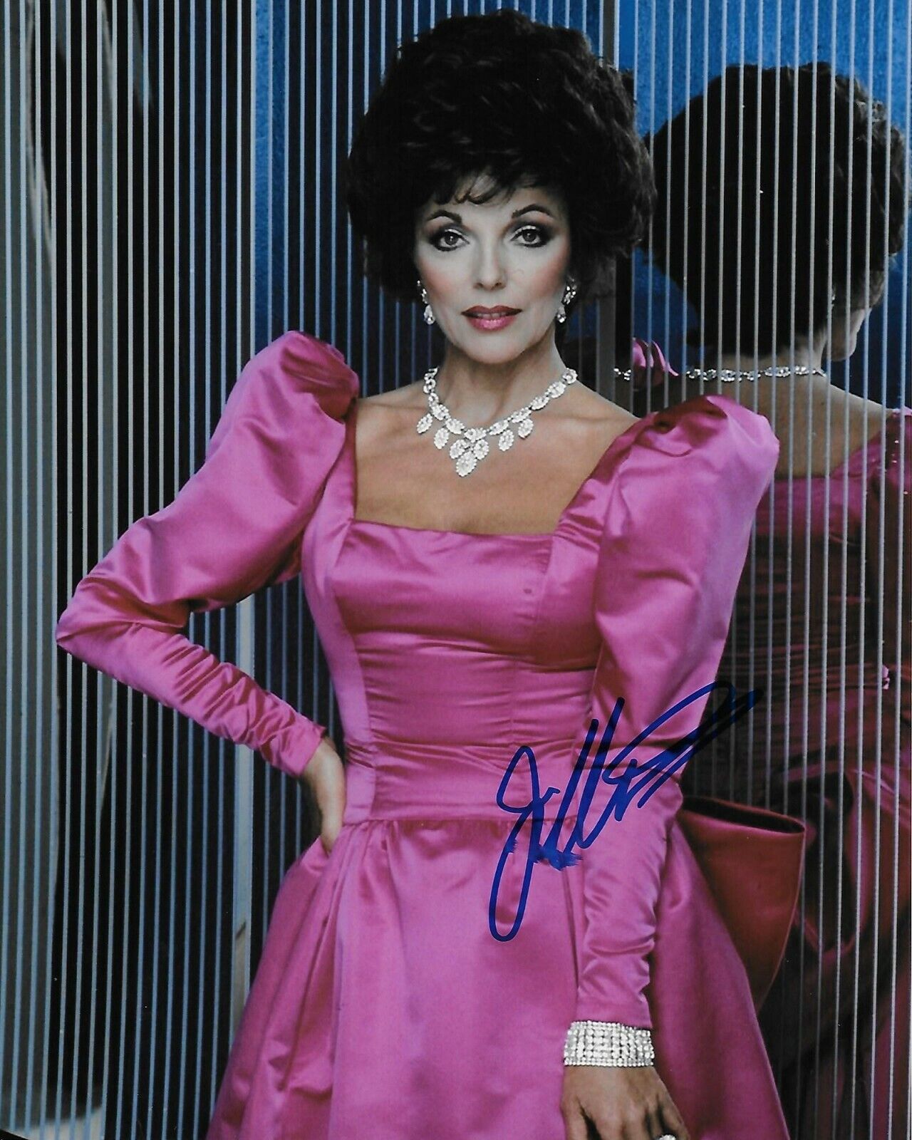 Joan Collins Dynasty Original Signed 8X10 Photo Poster painting (signature slightly smudged)