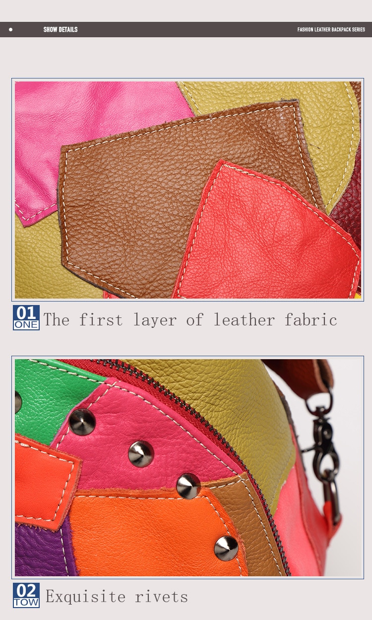 Leather Detail of Woosir Cute Womens Backpack