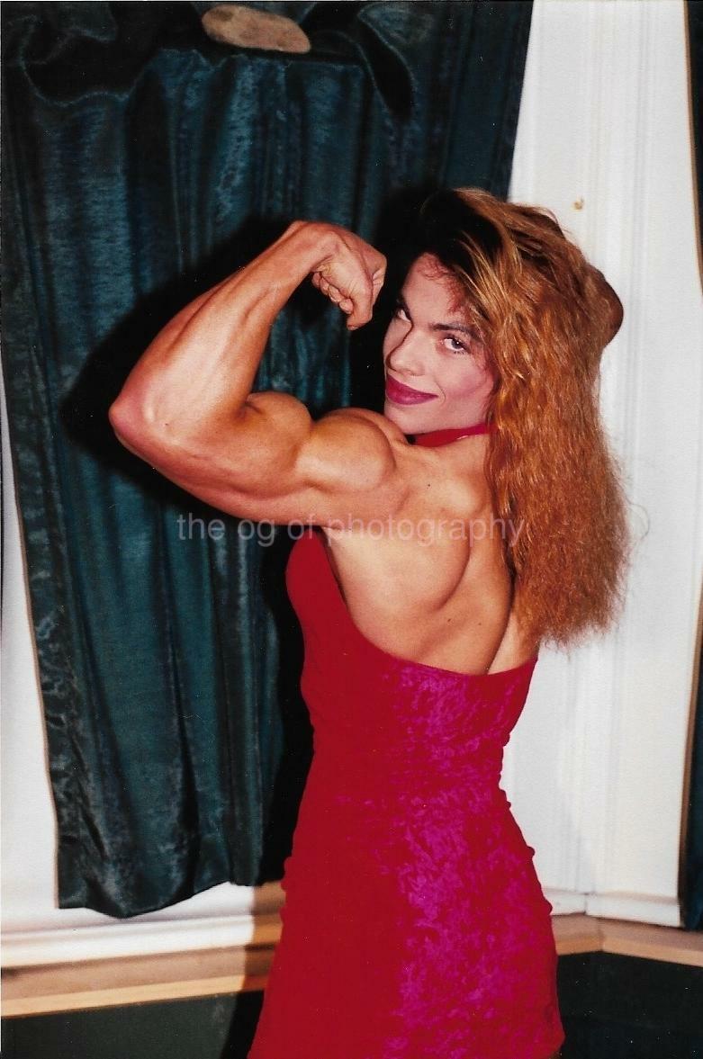 VICKI LESTANKO Female Bodybuilder 80's 90's FOUND Photo Poster painting Muscle Woman EN 18 18 J