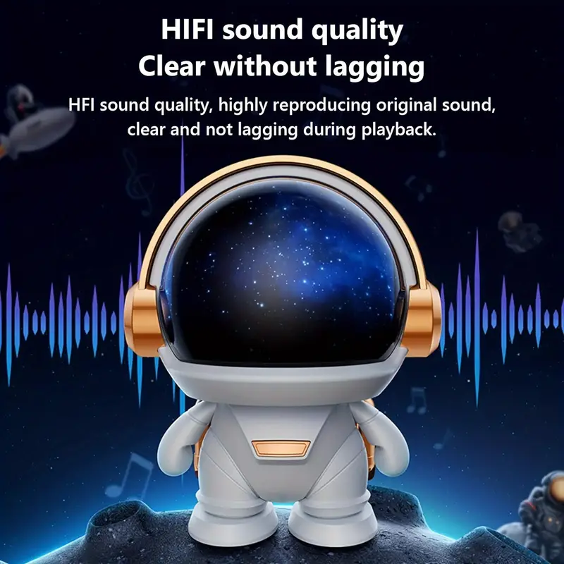 cute astronaut small speaker small wireless portable speaker with led party office decoration subwoofer portable speaker birthday gift Product details 3