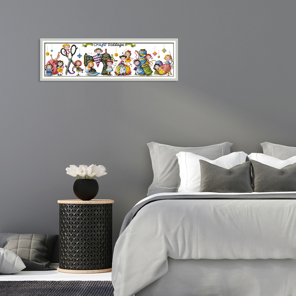 Craft Village14CT Stamped Cross Stitch ( 61*19cm ) Decoration