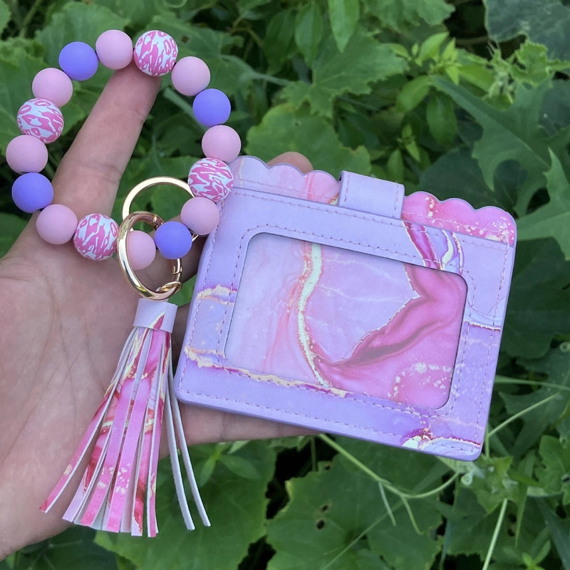 Unisex Printing Arylic Pu Leather Alloy Flip Cover Card Holders