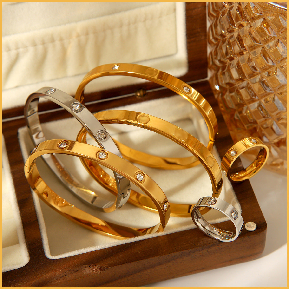 Classic Kajia Couple Titanium Steel Bracelet Fashionable And Versatile Starry Sky Diamond Stainless Steel Ladies Bracelet