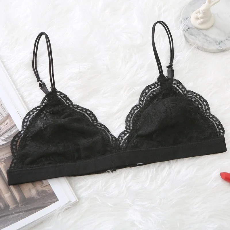 Sexy Women Bra Floral Lace Bralette Secret Lingerie Soft Comfortable Wire Free Thin Bralet Cute Girl Small Chest Bras Wholesale