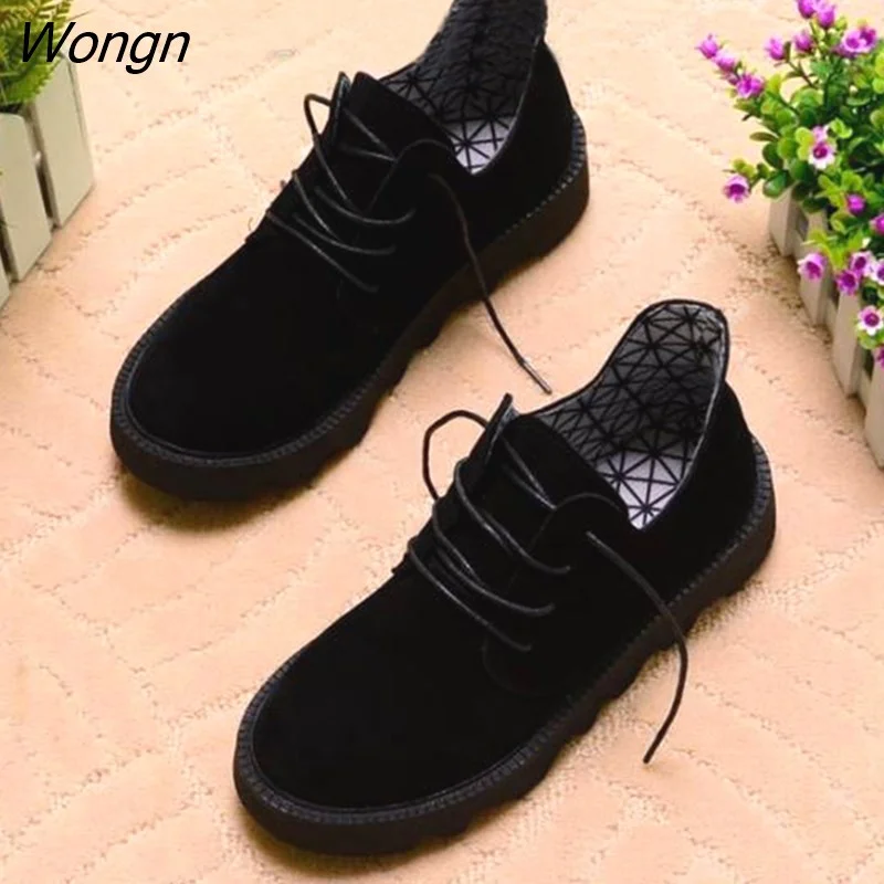 Wongn Canvas Shoes Women Autumn Winter Shoes High Quality Ladies Casual Shoes Lace up Women's Flats A366