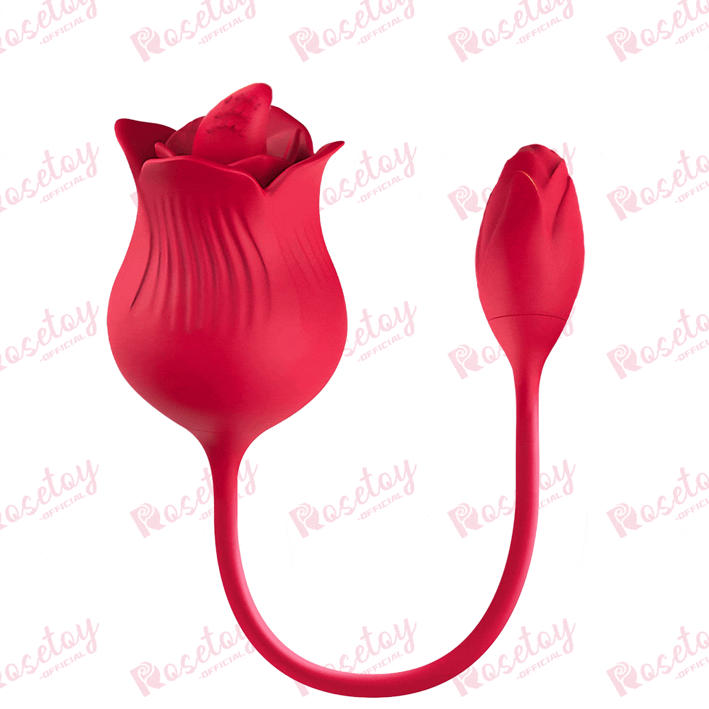 Amelia 2-in-1 Tongue-licking Rose Vibrator Rosetoy Official