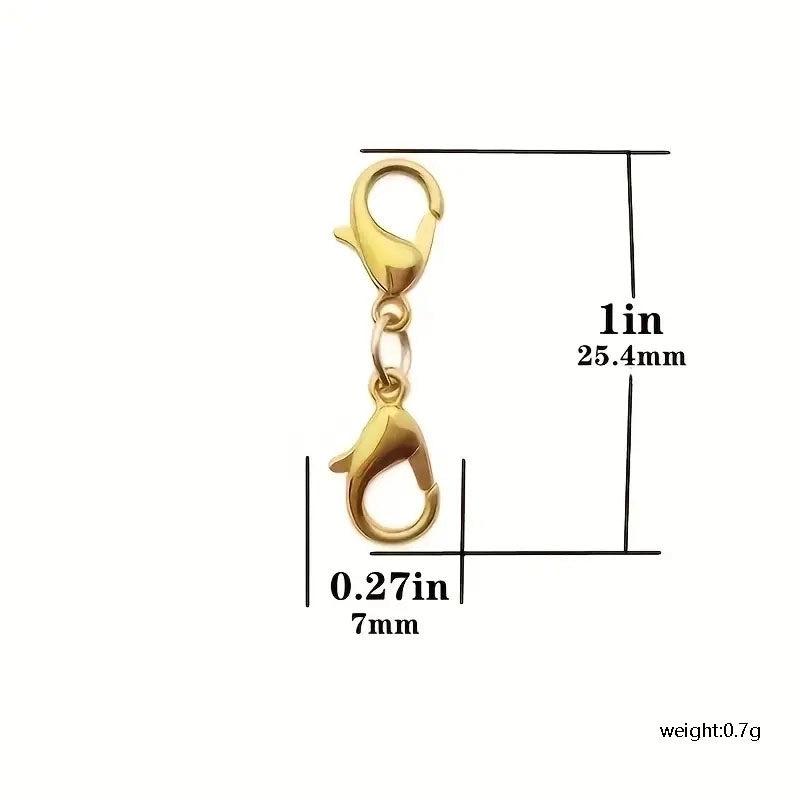 10 Pieces 4 Pieces Diameter 7 Mm Hole 1~1.9mm 201 Stainless Steel Gold Plated Solid Color Lobster Clasp Jewelry Accessories