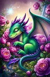 Luxury AB Velvet Diamond Painting Kit - Dragon and Flowers