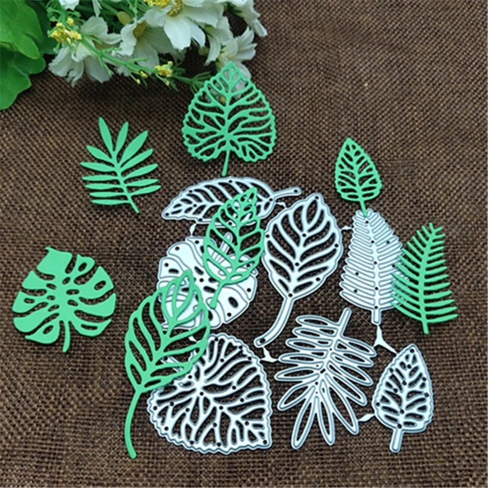 7pcs leaves card Cutting Dies Stencils For DIY Scrapbooking Decorative Embossing Handcraft Die Cutting Template