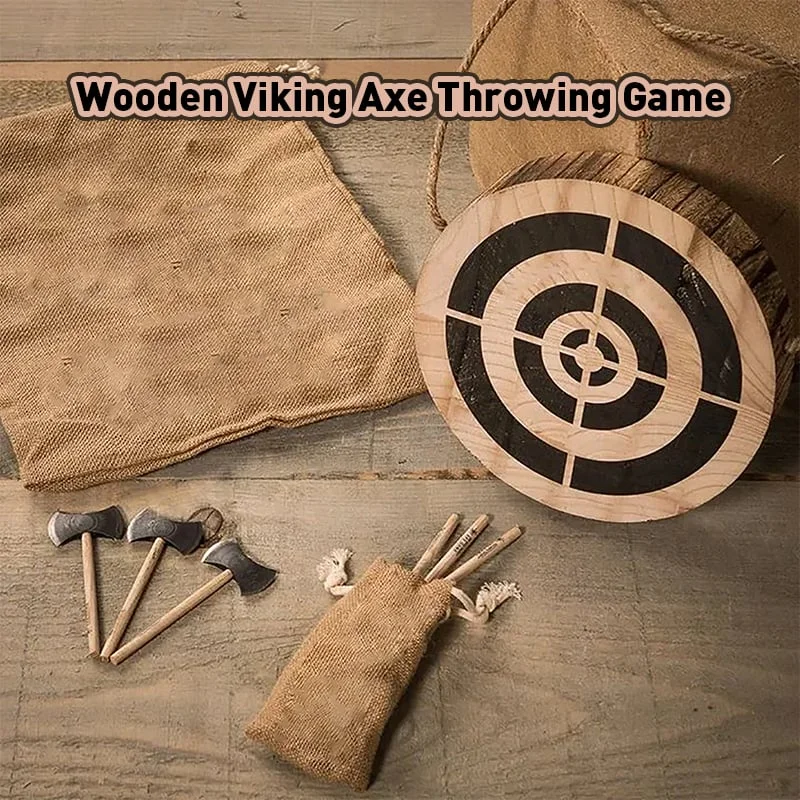 Wooden Viking Axe Throwing Game Set