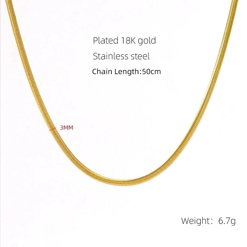 Stainless Steel 18K Gold Plated Basic Plating Geometric Titanium Steel Necklace