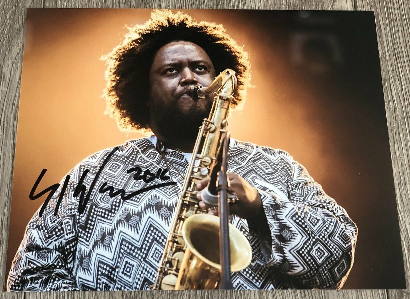 KAMASI WASHINGTON SIGNED AUTOGRAPH HEAVEN AND EARTH CONCERT 8x10 Photo Poster painting D w/PROOF