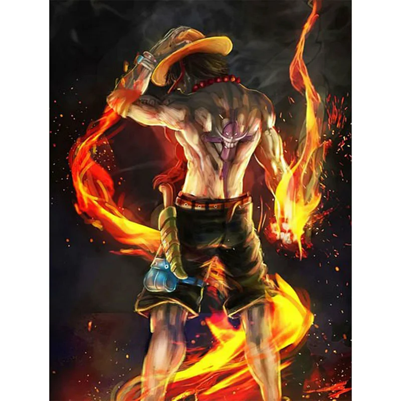 One Piece Anime Portgas D Ace Diamond Painting 