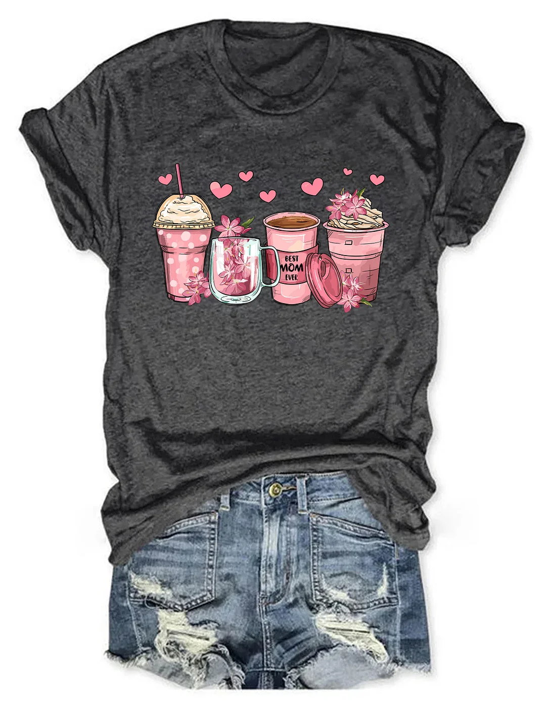 Floral Coffee Mom T-shirt