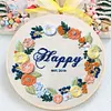 Flower-DIY Embroidery Kit with Pattern Cotton Threads Needles Hoop 30*30cm/11.81*11.81in tapestrymarket
