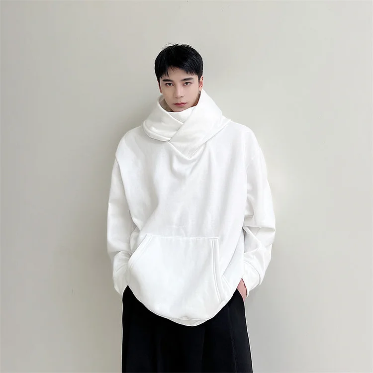 Dawfashion Techwear Streetwear-Trendy Turtleneck Hooded Sweatshirt Loose Plush Thick Hoody Jackets-Streetfashion-Darkwear-Techwear