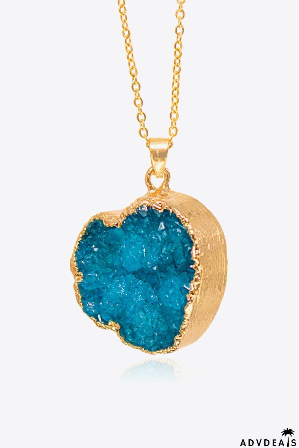 Contrast Heart Druzy Pendant