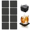 Square Slate Drink Coasters Set with Anti-Scratch Bottom for Home Office Kitchen