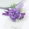 10PCS Purple Wedding Catering Bridal Groom Guests Corsage Boutonniere Wrist Artificial Flower Bouquets