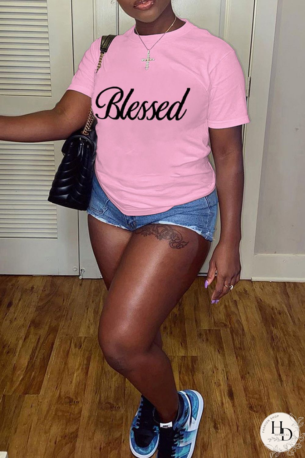 Red Casual Print Basic O Neck T-Shirts