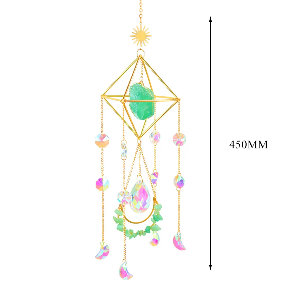 Crystal Light Catchers Wind Chime Sunlight Trap Windchimes Jewelry (Green)