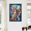 (Grande Taille) Fille-Partial ab rond diamant peinture-45 * 65cm