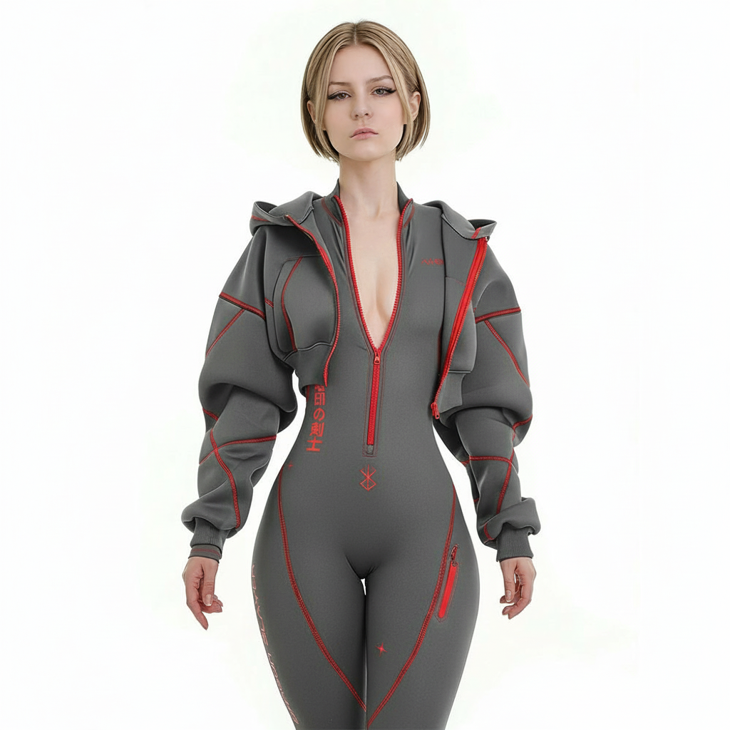 Cyberpunk Futuristic Mechanical Style Women's Sports Yoga Outfit Set