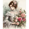 (Multi-Style)Flowers Lady-Full Round Diamond Painting 40*40/40*50CM