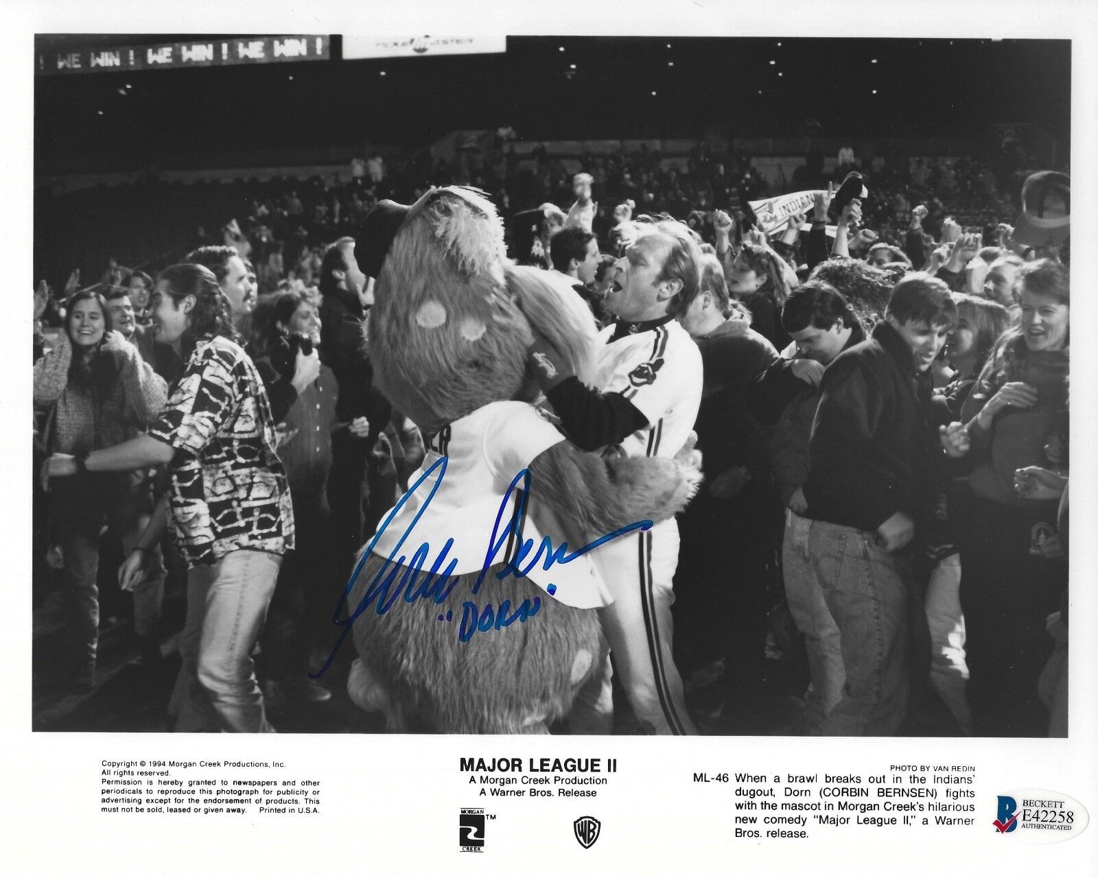 Corbin Bernsen Signed Original Major League 2 Press 8x10 Photo Poster painting BAS COA Autograph