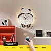 Rocking Panda Decorative Wall Clock 13.8 Inch Modern Wall Clock Large Night Light Wall Clock with Remote Control Battery Powered Large Clock Silent No Ticking