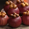 Solid wood mangosteen carving creative hand-held pieces Home desktop small ornaments