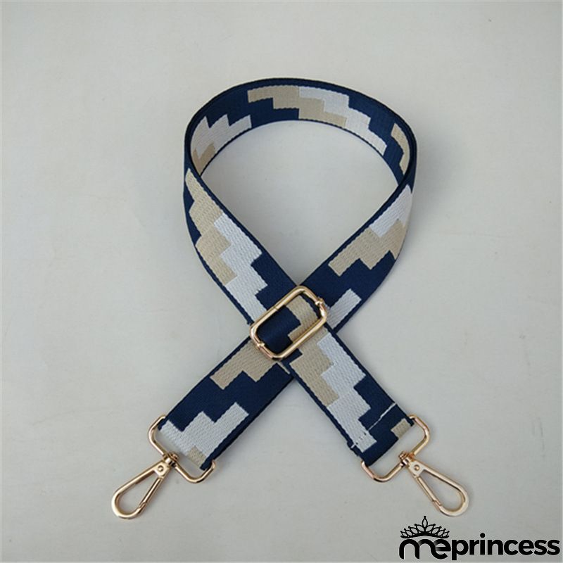 Women Fashion Color Block Adjustable Decompression Replacement Long Strap Bag Accessories