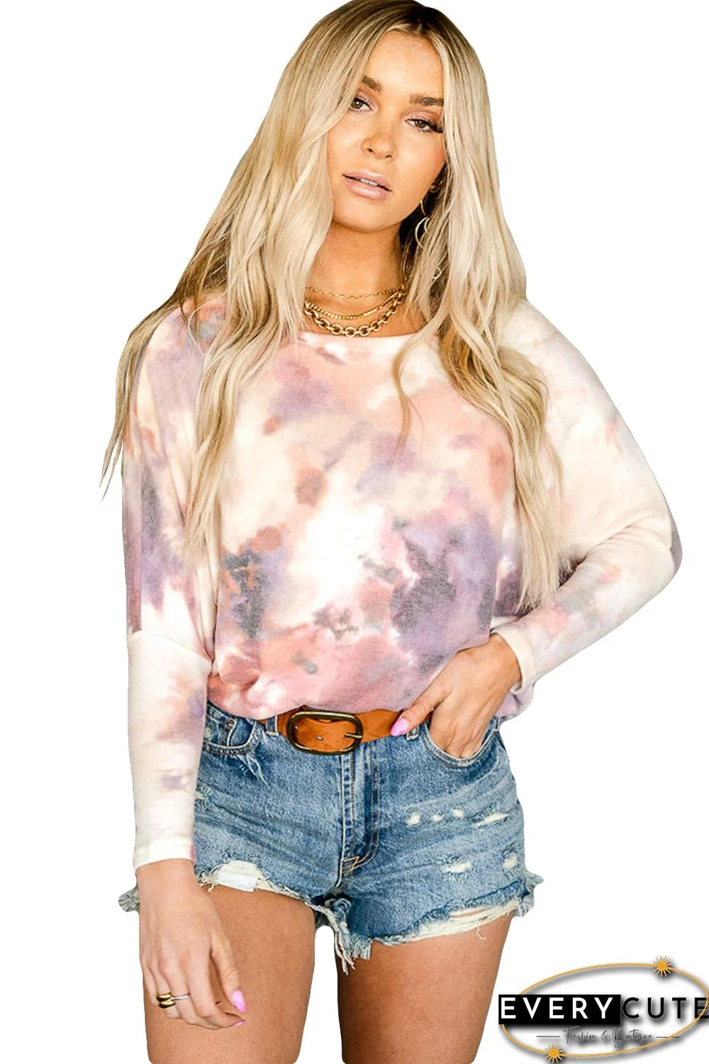 Tie Dye Long Sleeve Blouse