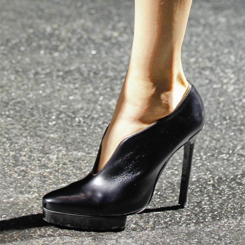 GOOSHOE Black Over-the-Knee Pointy Toe Stiletto Heel Boots