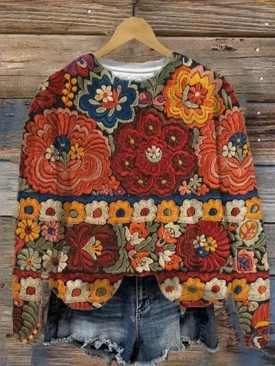 Women's Floral Graphic Print Casual Sweatshirt