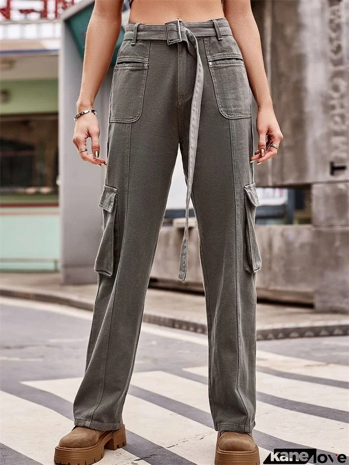 Relaxed Hip Hop Straight Leg Women's Cargo Pants