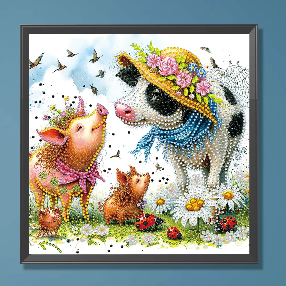 Diamond Painting - Partial Special Shaped Drill - Cow(Canvas|30*30cm)