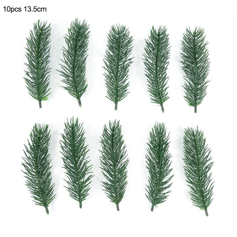 10/20pcs Artificial Pine Branches Needle Fake Plants Christmas Wreath Garland Decorations for Home Xmas Tree Ornament DIY Craft