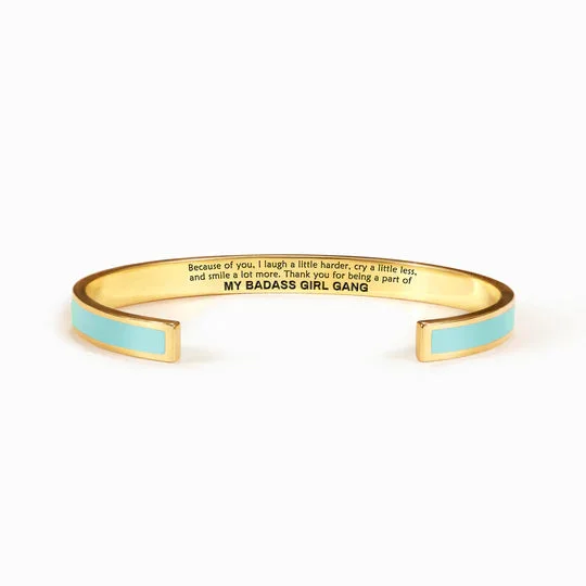 For Friend- Thank You for Being A Part of  MY Badass Girl Gang Cyan Bracelet