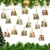 15Pcs Weihnachten Weihnachtsbaum doppelseitig - 5d DIY Handwerk Anhänger