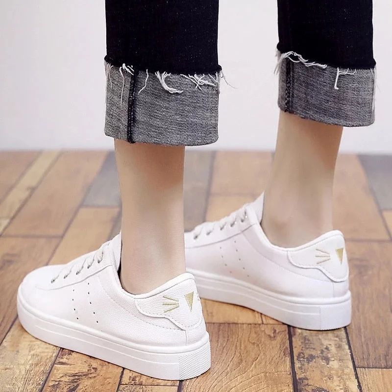 Female Flat Casual Shoes 2021 New Spring Summer Women Vulcanized Shoes Women's Shoes Sneakers White Shoes Woman Zapatillas Mujer