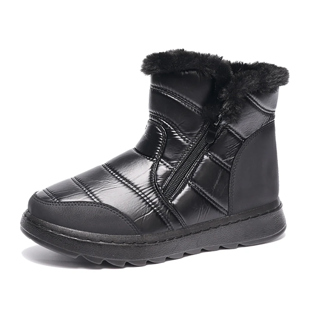 Smiledeer Winter women's outdoor waterproof and warm fleece snow boots