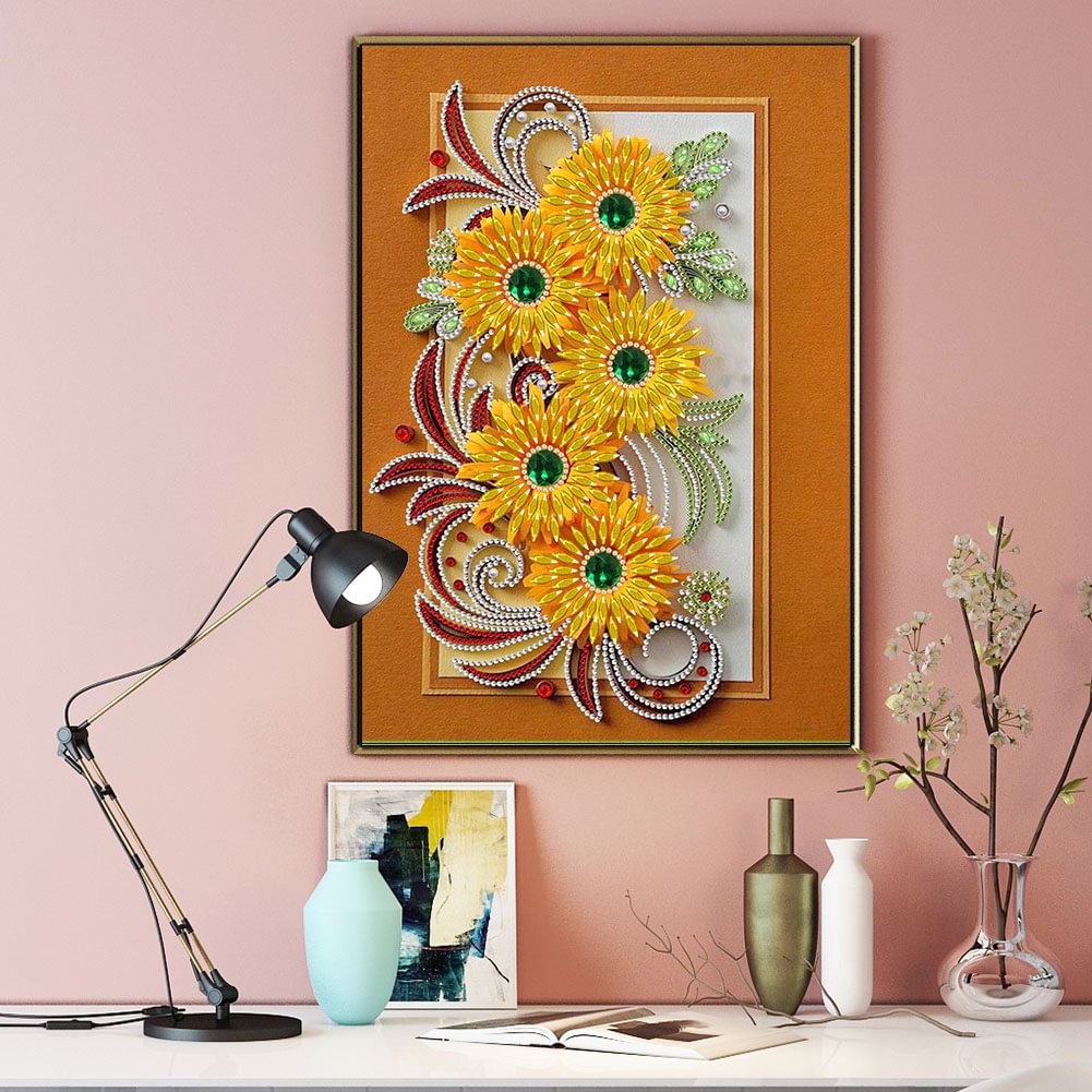 Crystal Rhinestone Diamond Painting Quilling Flower