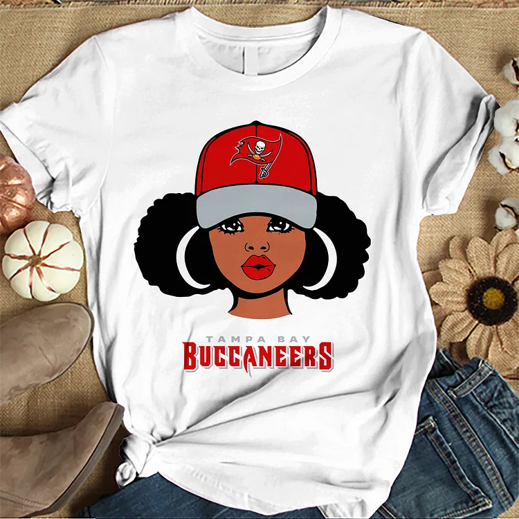 Tampa Bay Buccaneers Women's White Relaxed T-Shirt
