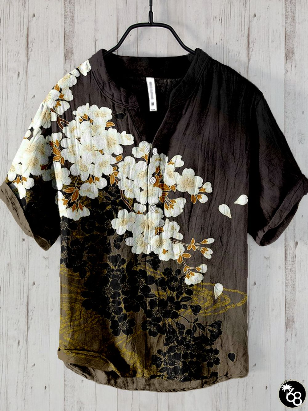 Cherry Blossom Japanese Art Linen Blend Cozy Shirt | 168DEAL