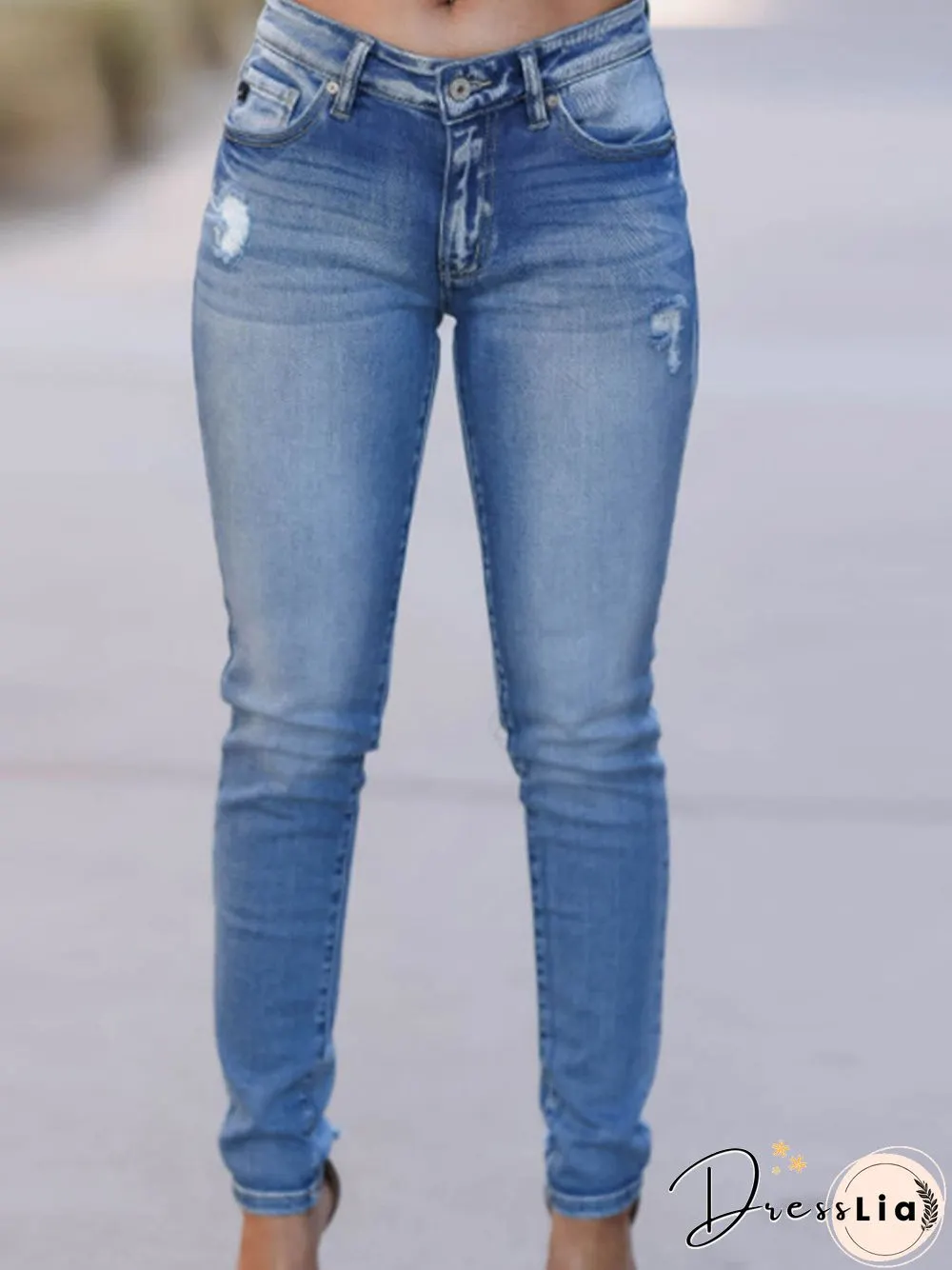 Denim Casual Sanded Pants