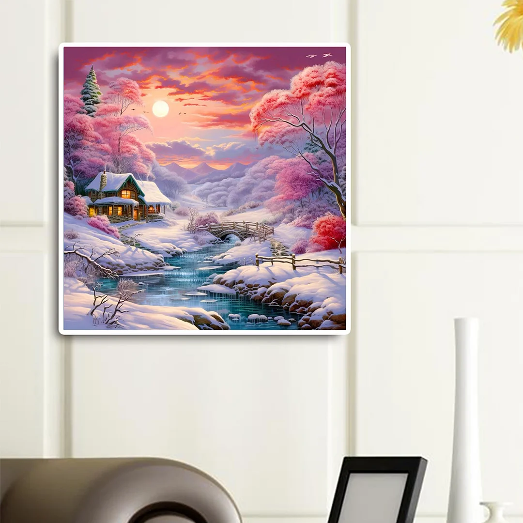 Diamond Painting - Full Round Drill - Snow Scene(Canvas|40*40cm)