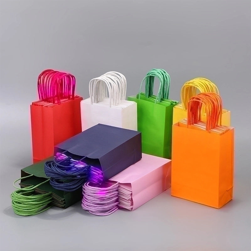 10 Pieces Basic Solid Color Paper Party Gift Bags