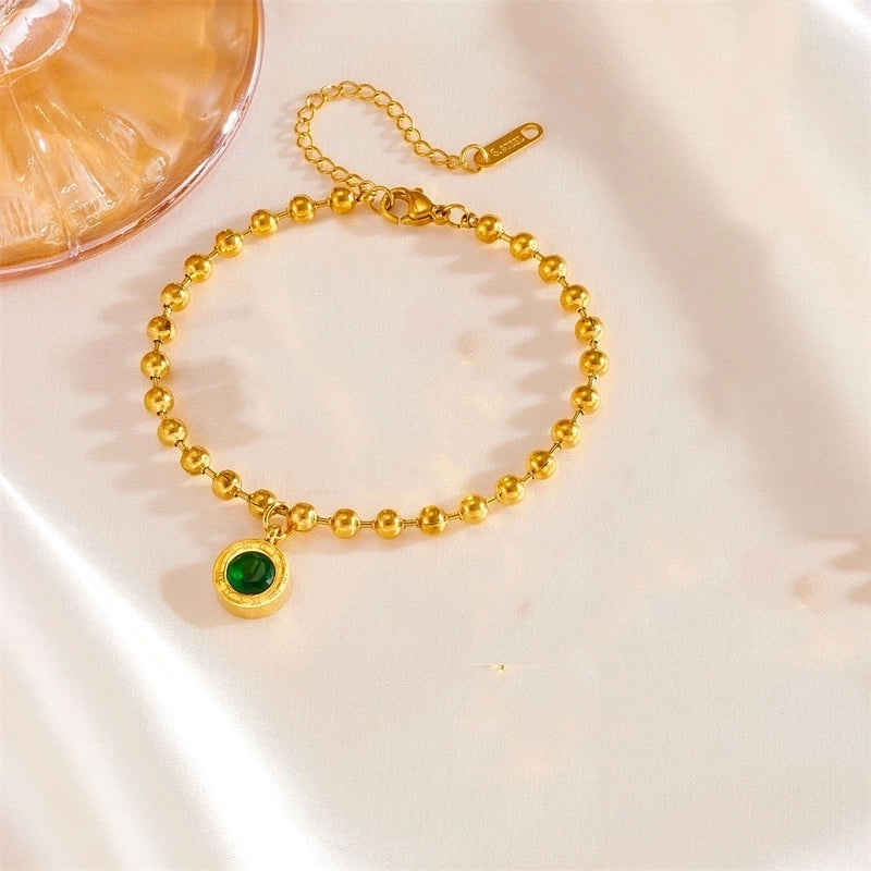 Elegant Classic Style Roman Numeral Titanium Steel Rhinestones 18K Gold Plated Inlay Jewelry Set