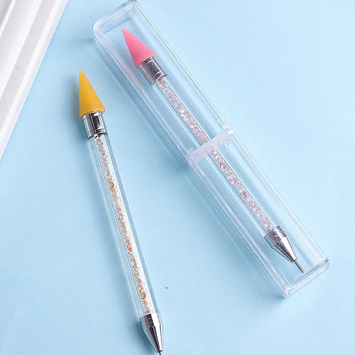 DIY Point Rhinestone Tools Dual Heads Acrylic Metal Dotting Wax Pen  Rhinestones Gem Picker Crystal Picking Nail Art Studs Dotter